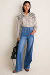 Ecru and Black Christa Blouse