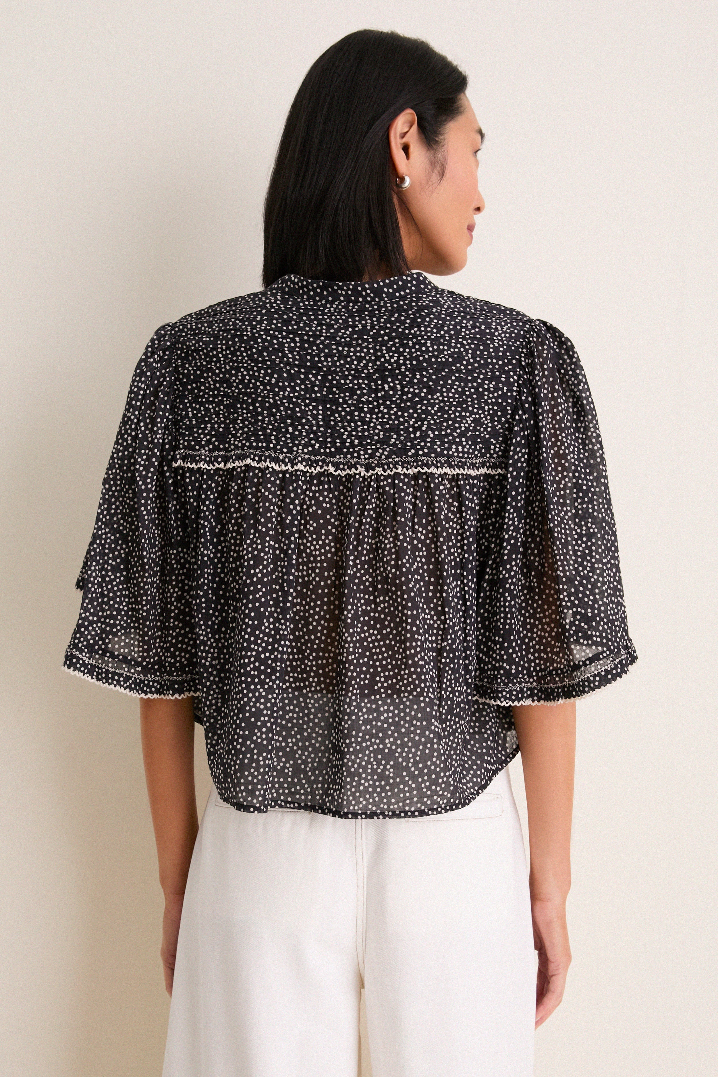 Black and Ecru Douna Blouse