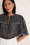 Black and Ecru Douna Blouse