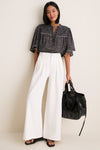 Black and Ecru Douna Blouse