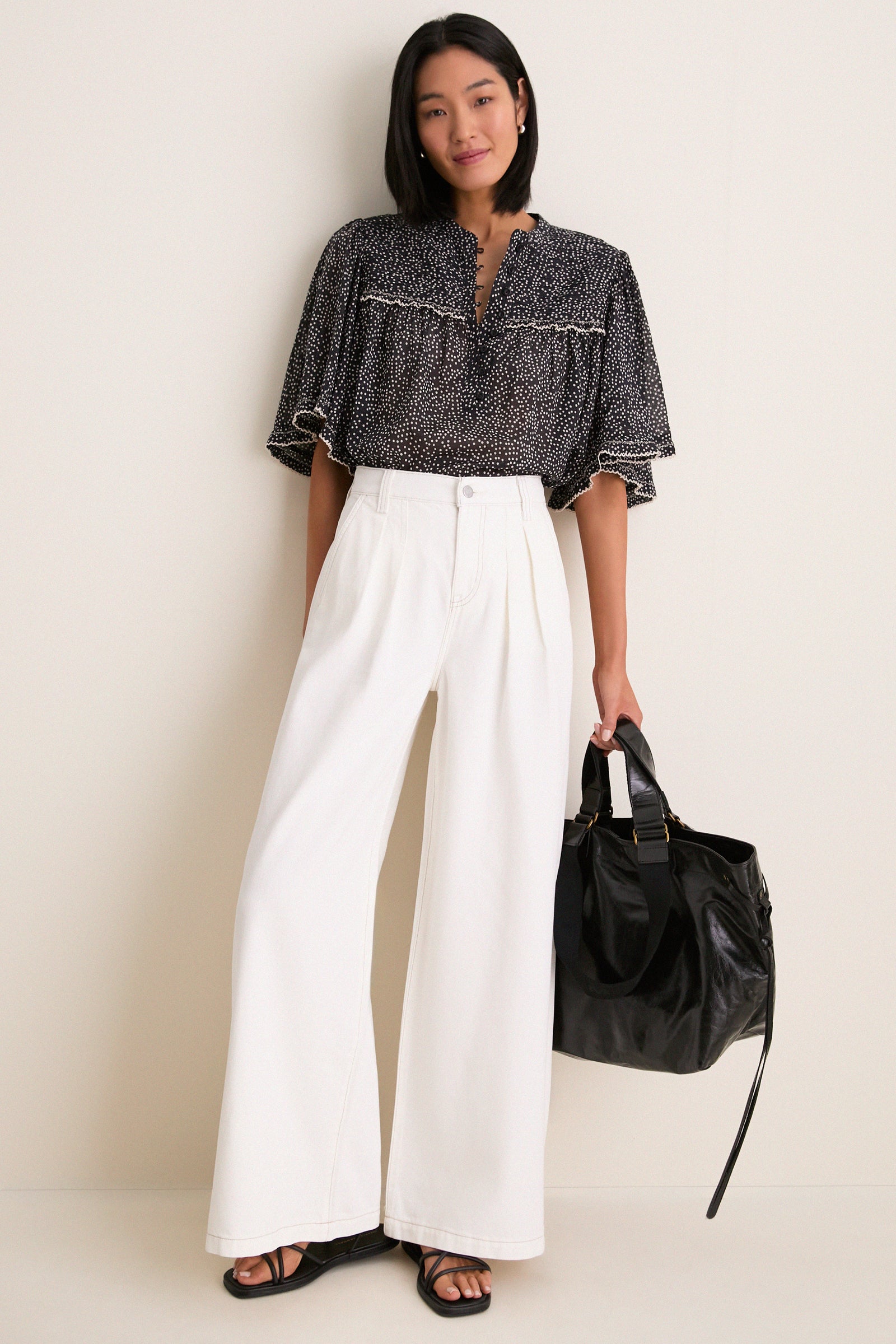 Black and Ecru Douna Blouse