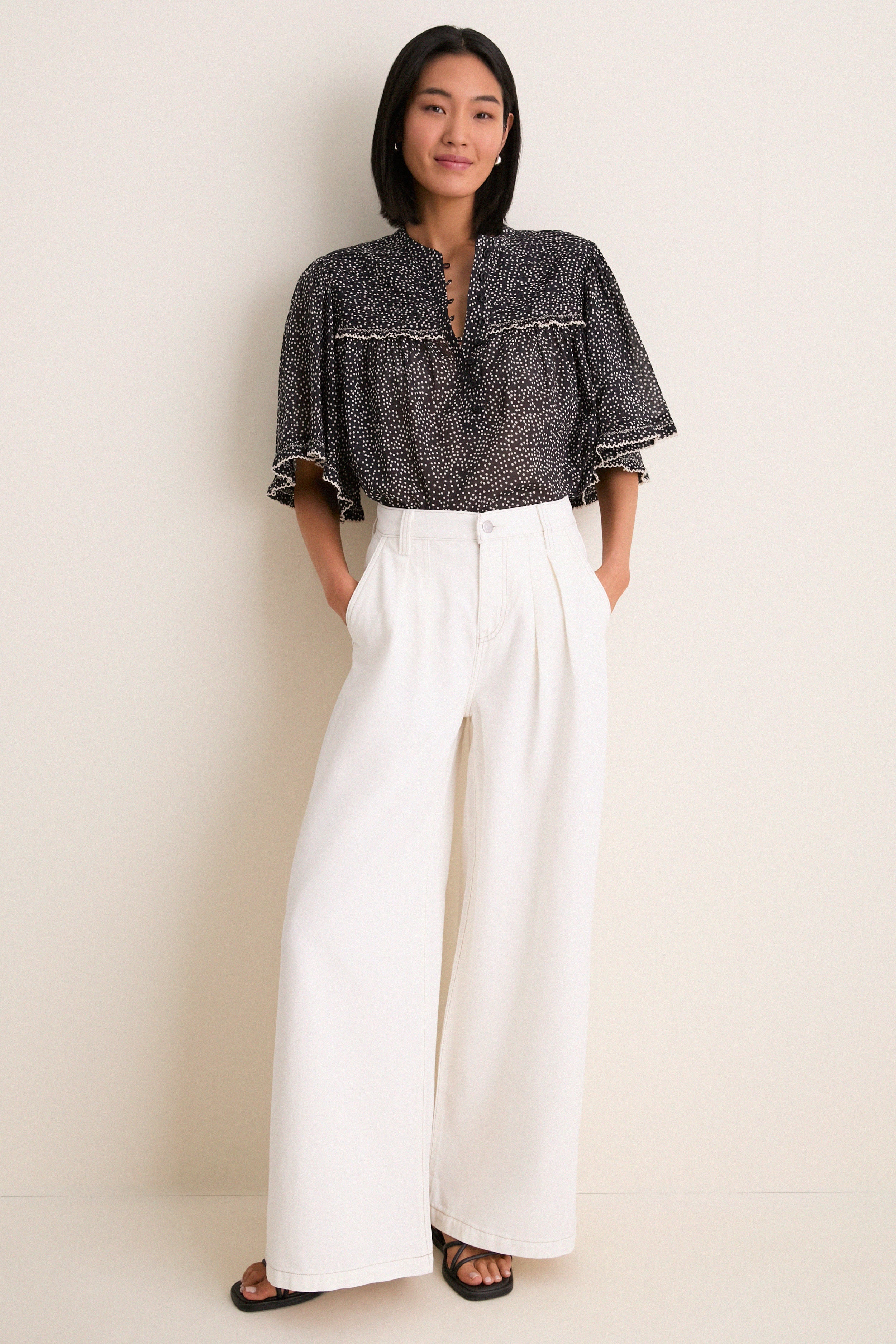 Black and Ecru Douna Blouse