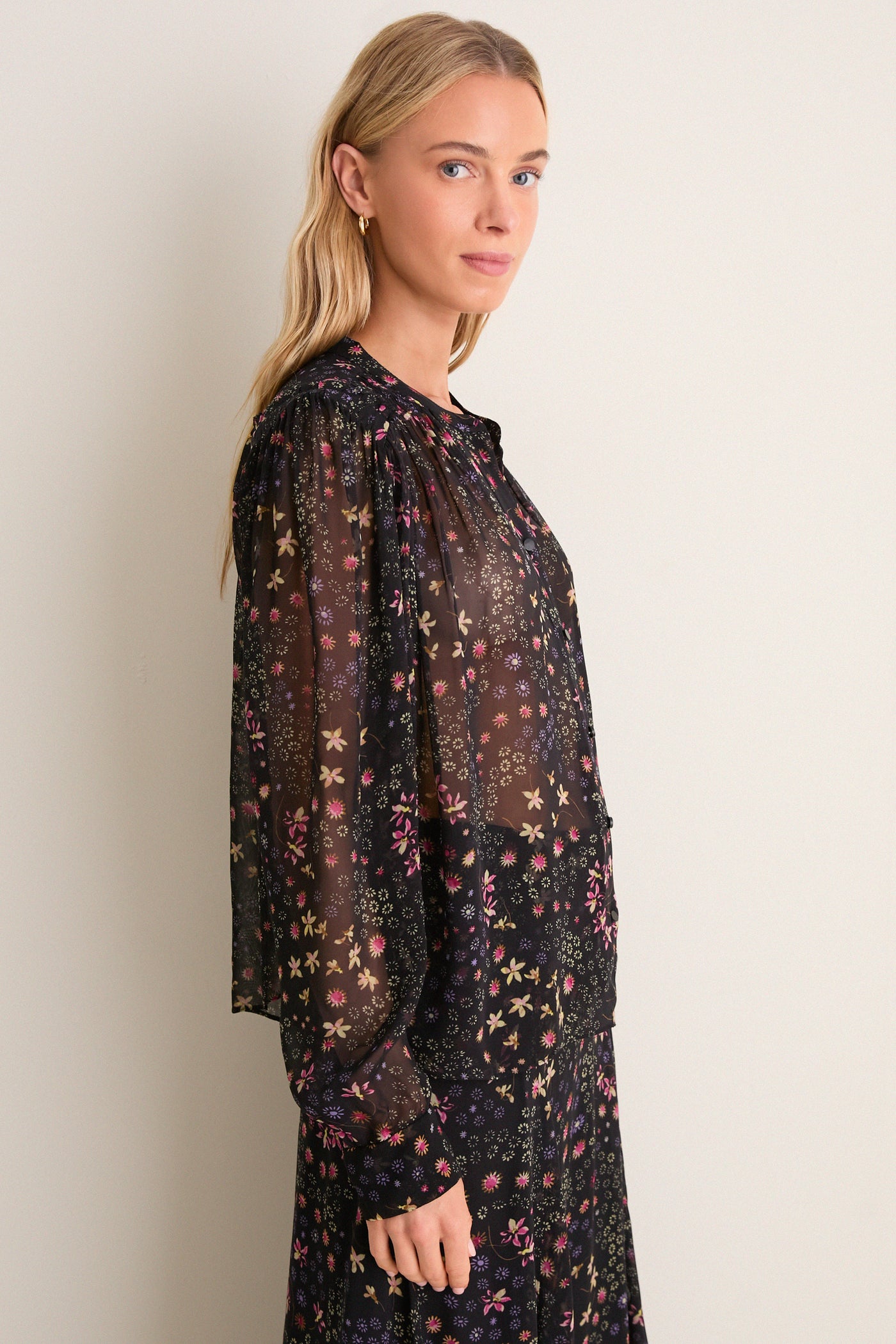 Black and Ecru Florine Blouse