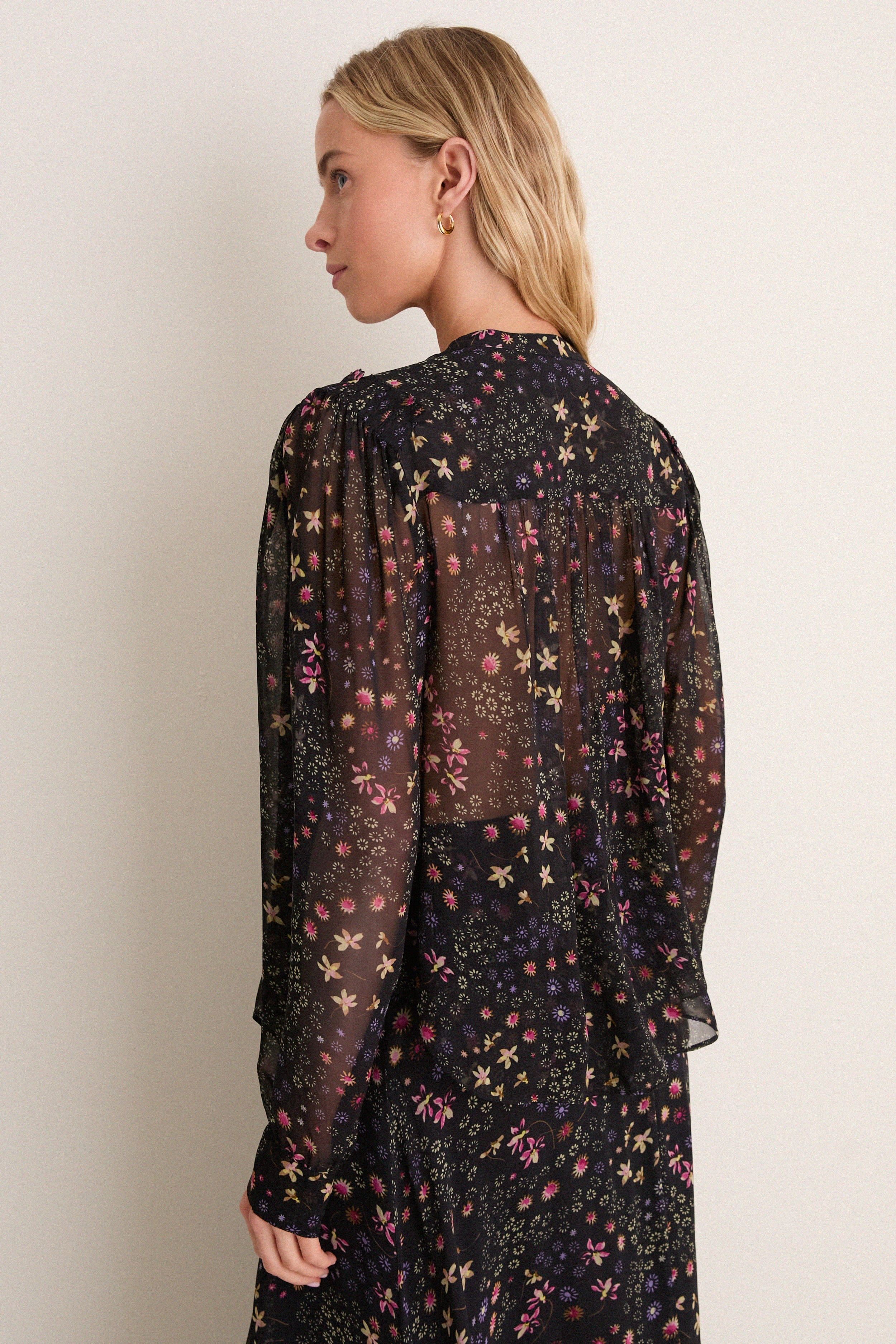 Black and Ecru Florine Blouse