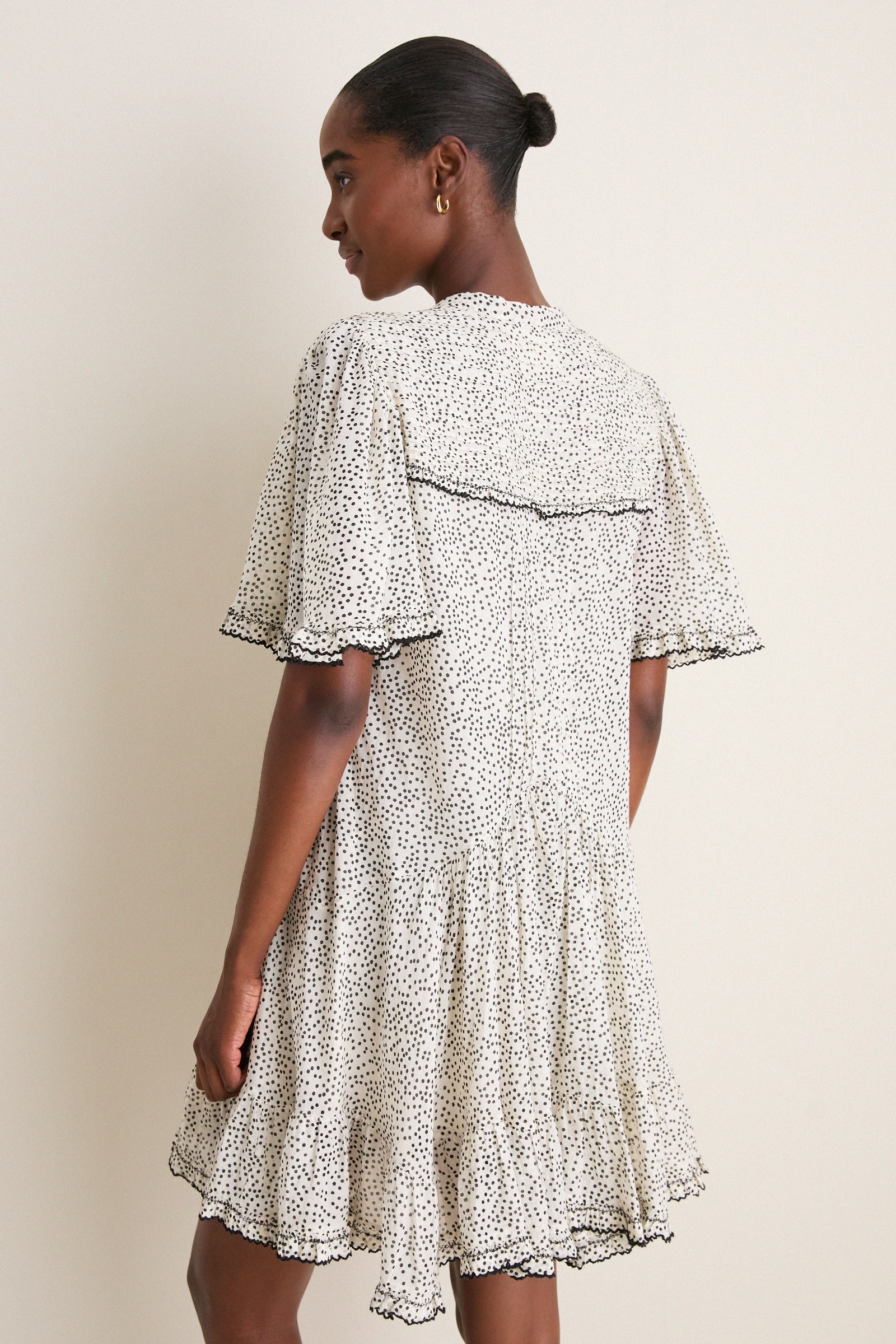 Ecru and Black Daynia Dress