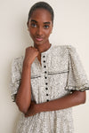Ecru and Black Daynia Dress