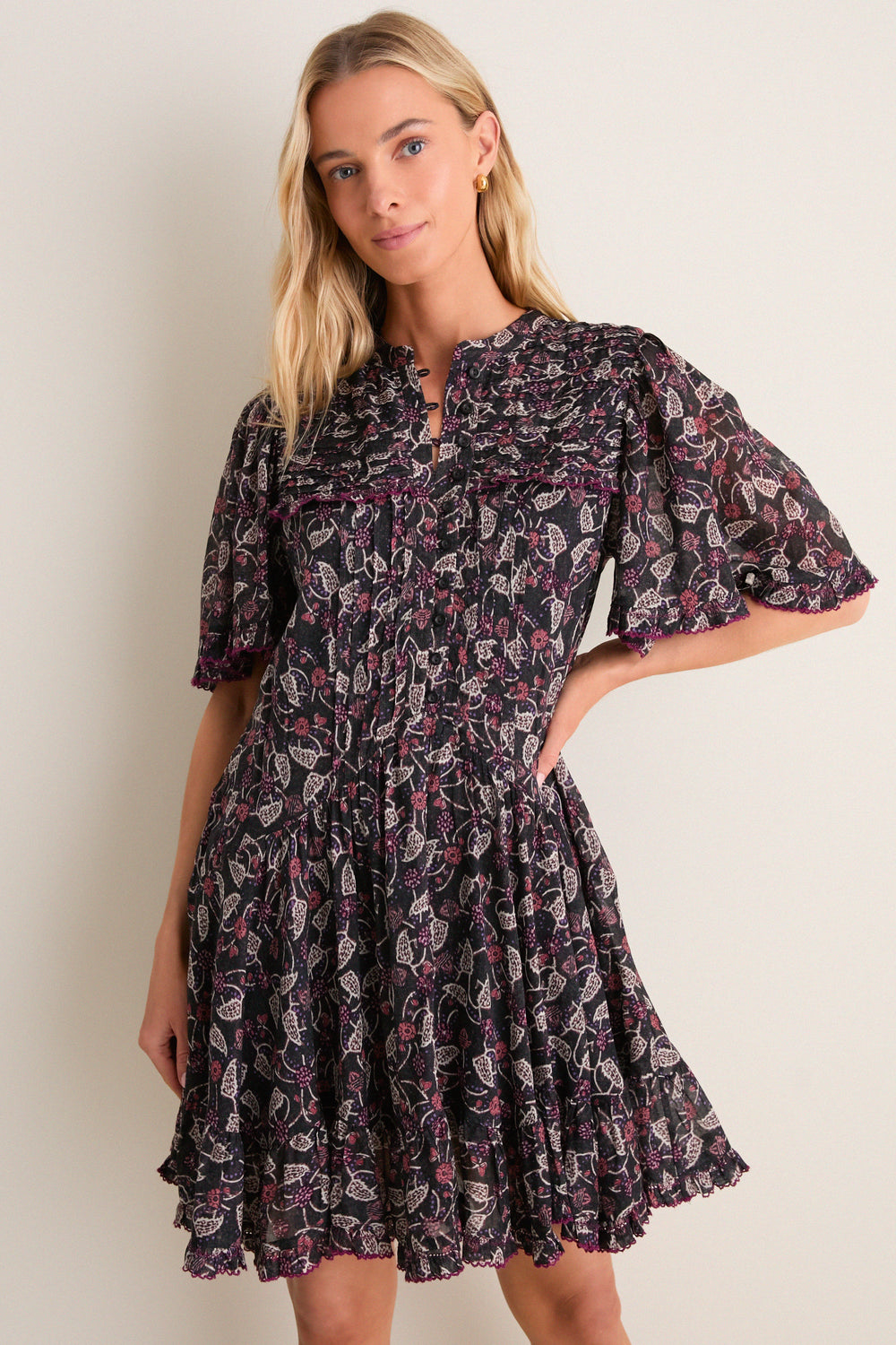 Daynia Dress - Female - Black/raspberry - Size 36