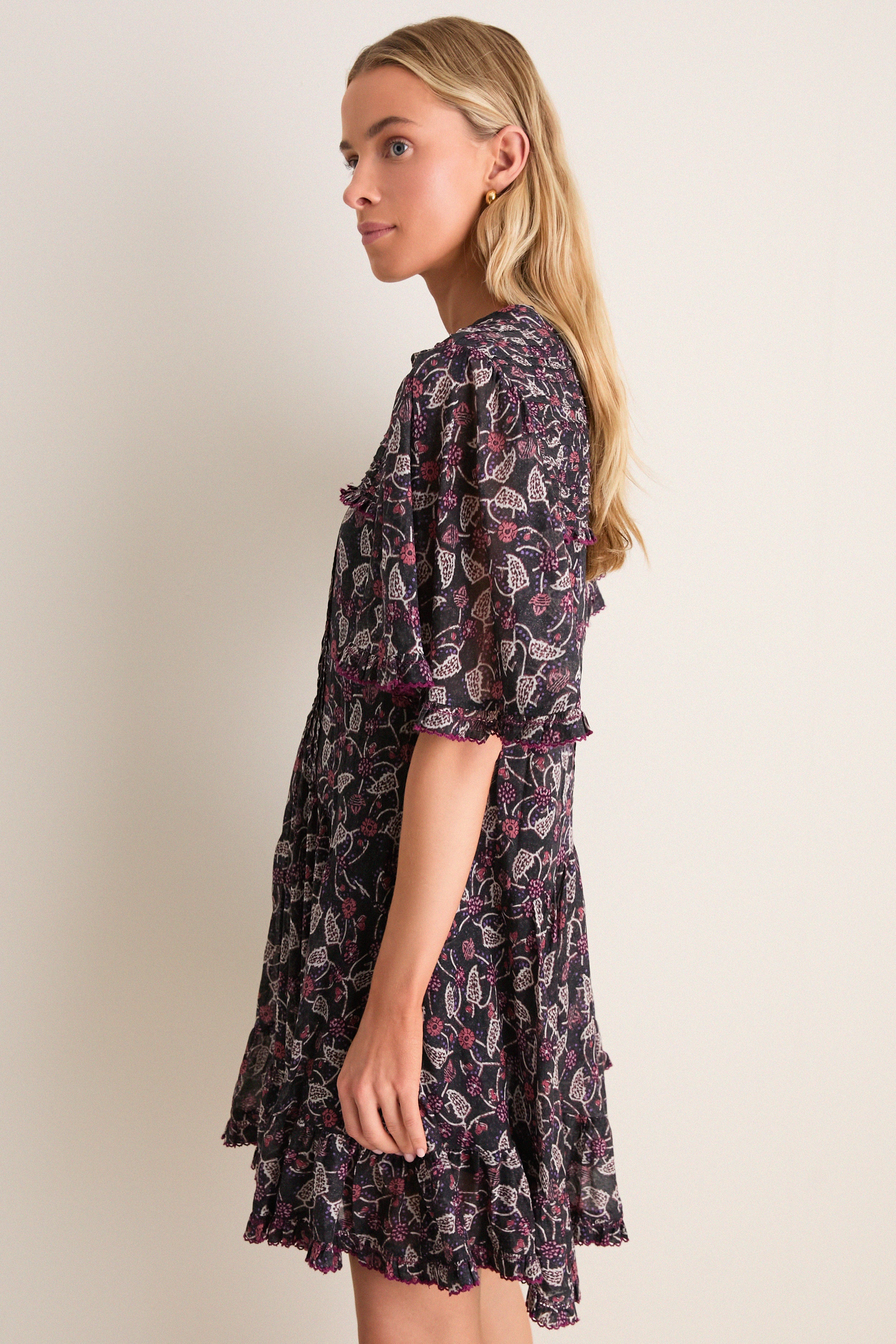 Black and Raspberry Daynia Dress