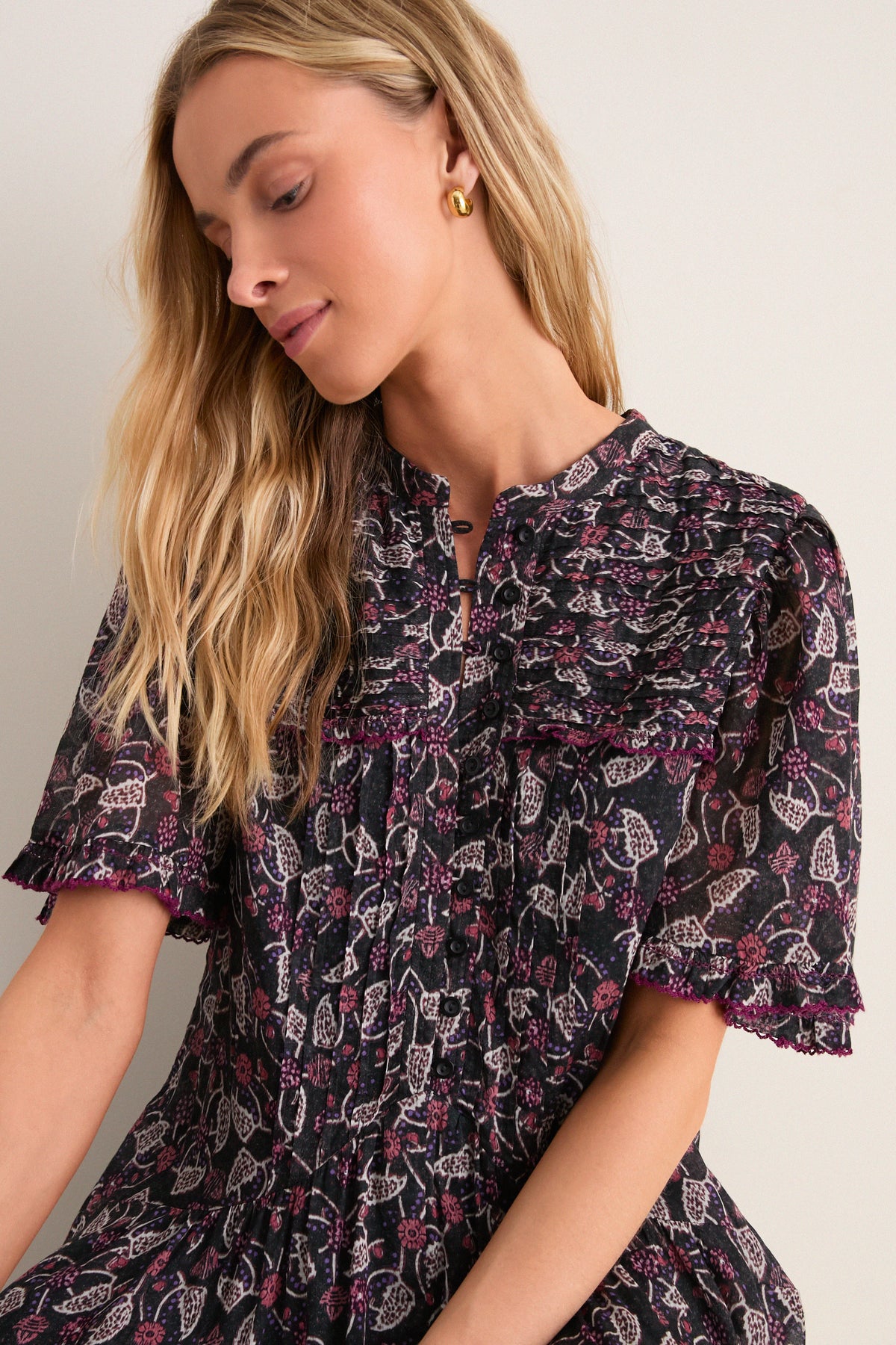 Collors Raspberry Black and Raspberry Daynia Dress | Isabel Marant Etoile