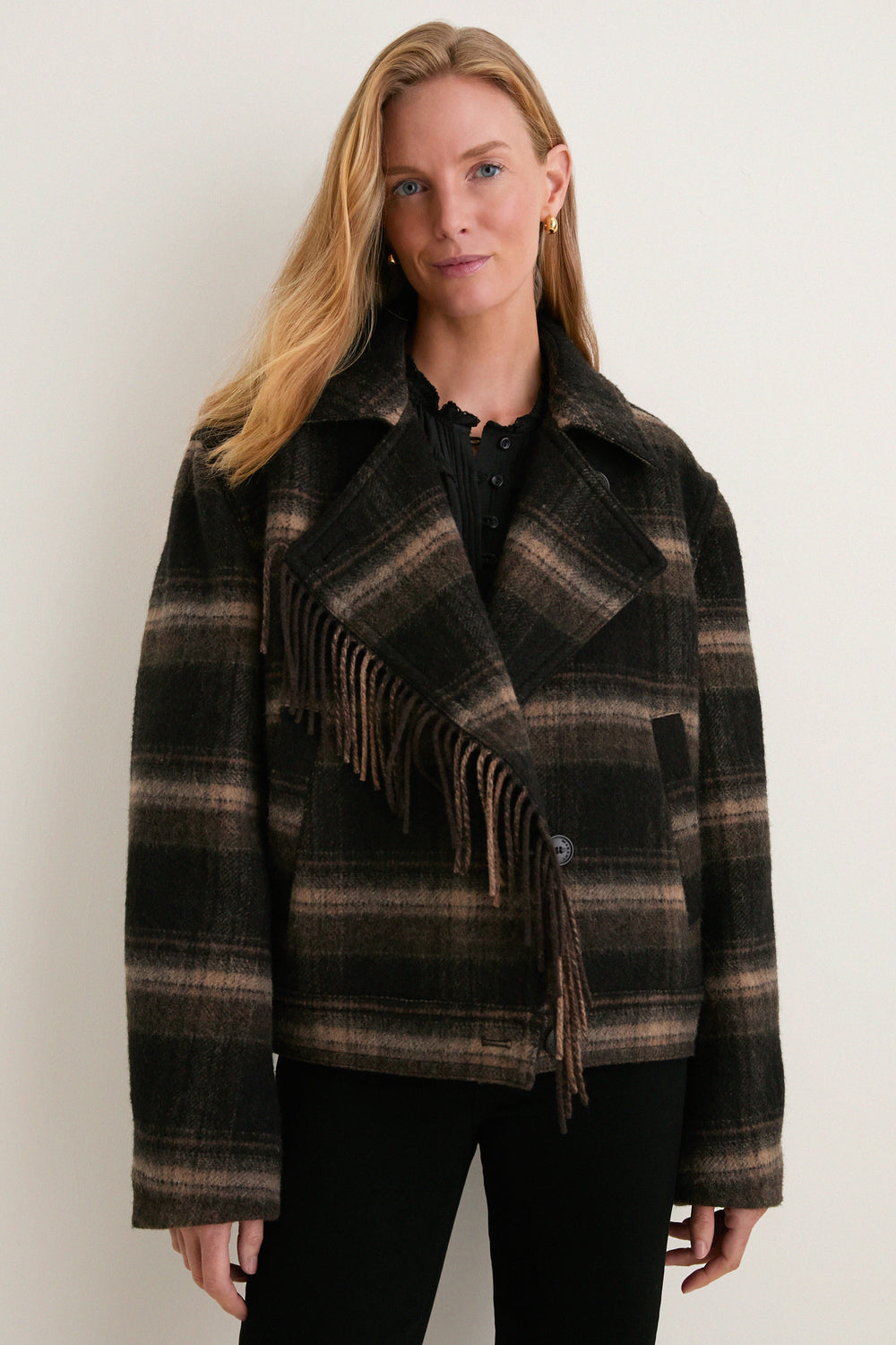 Black and Khaki Galeane Coat