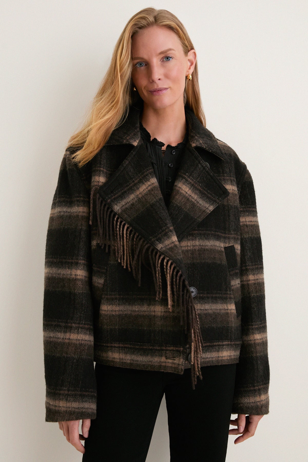 Black and Khaki Galeane Coat