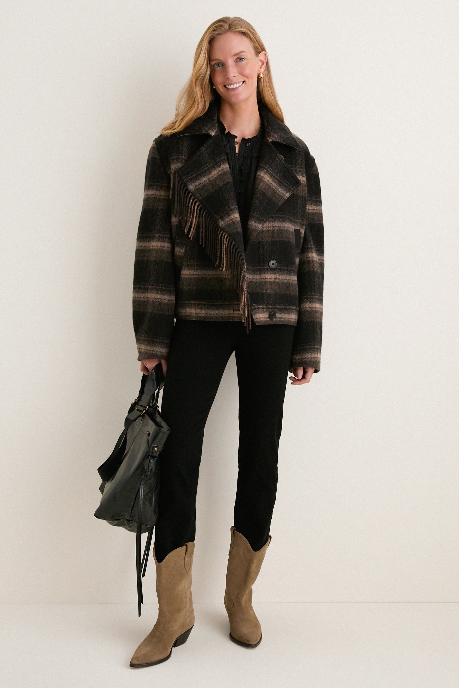 Black and Khaki Galeane Coat