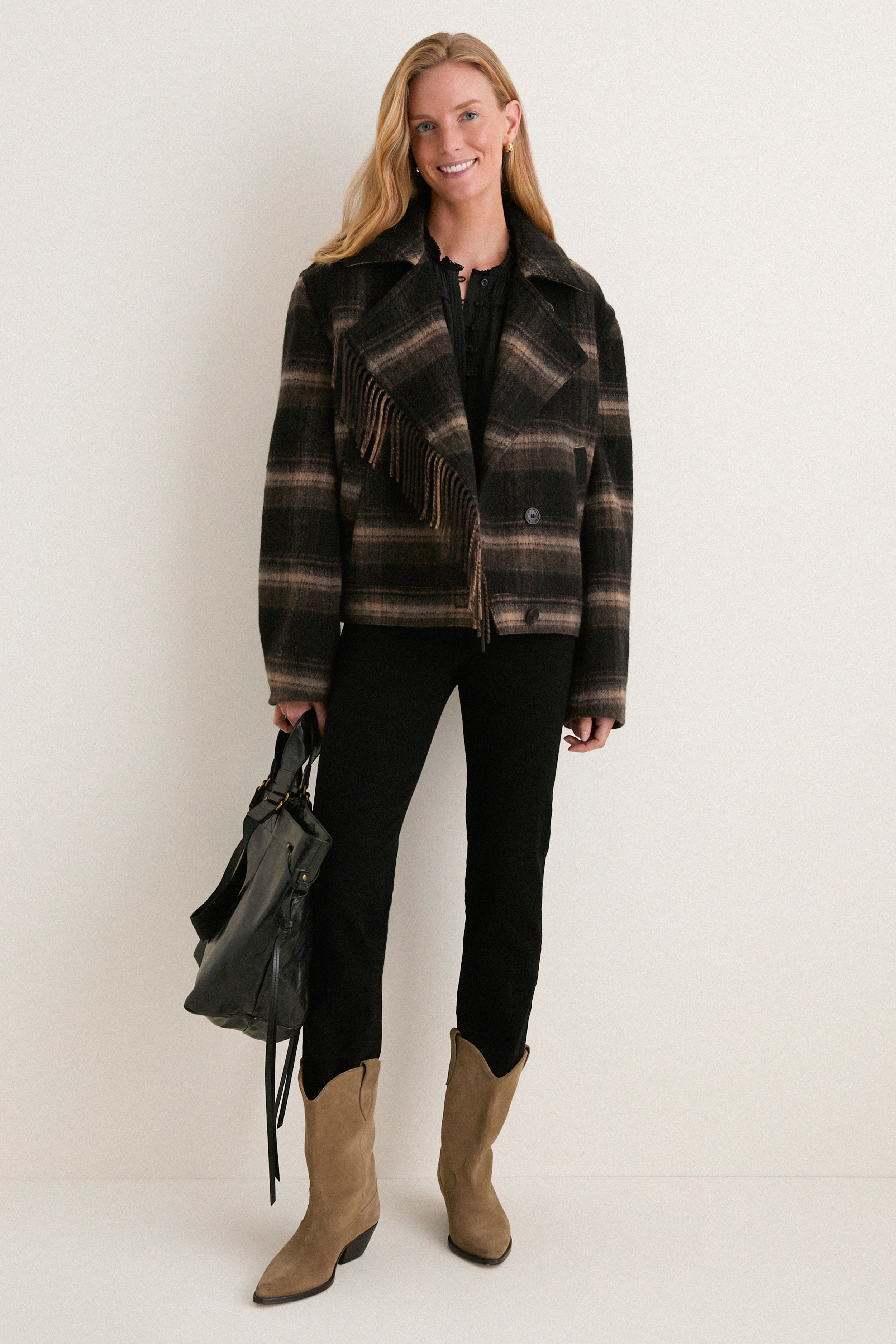 Black and Khaki Galeane Coat