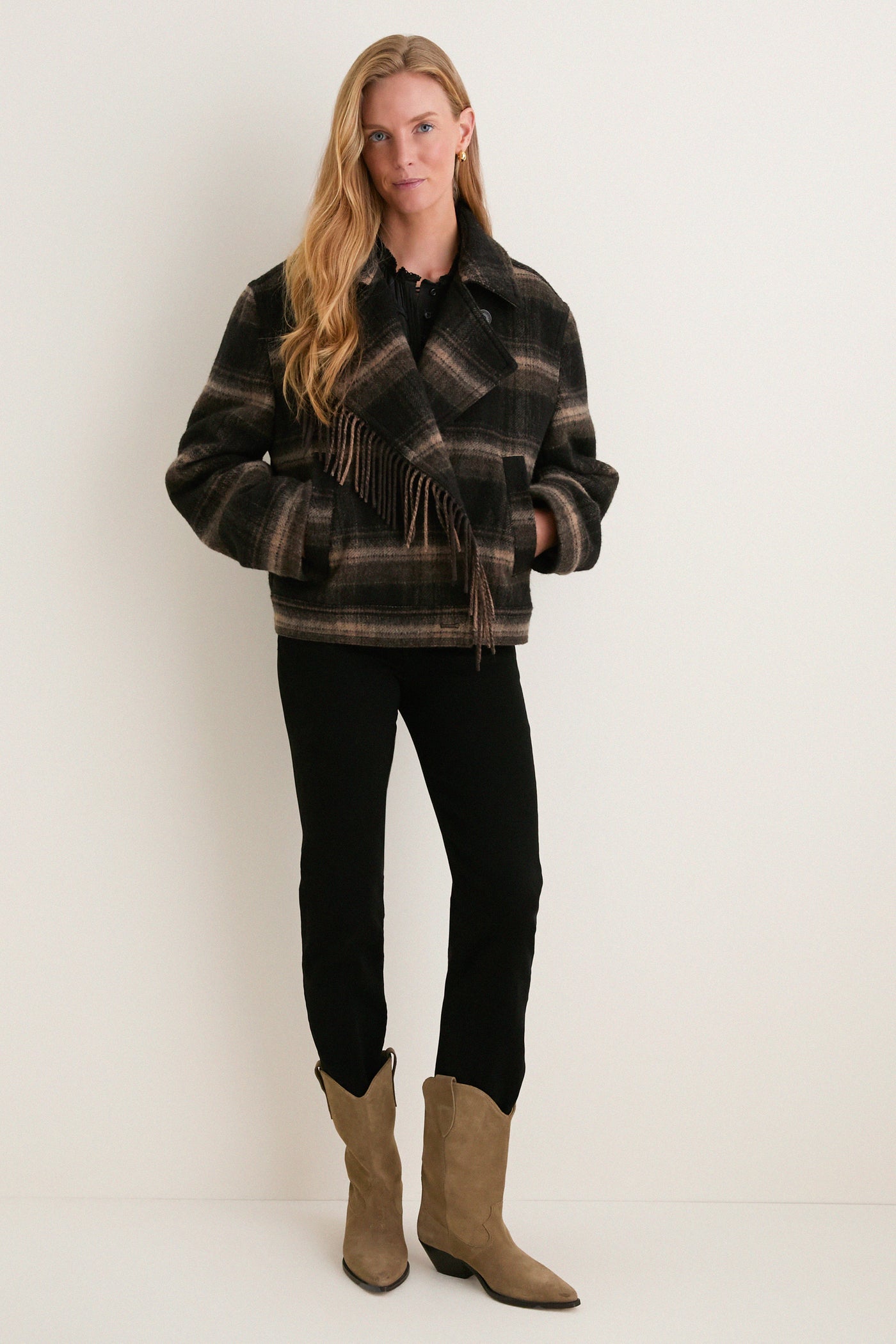 Black and Khaki Galeane Coat