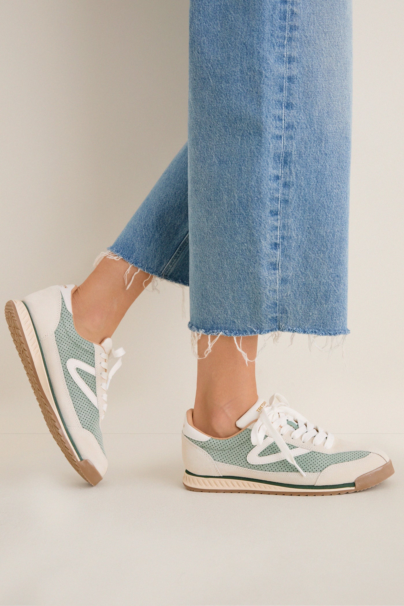 Green and Grey Rawlins Suede Sneakers