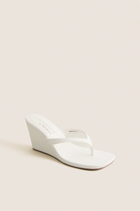 White Murphy Wedge Sandals