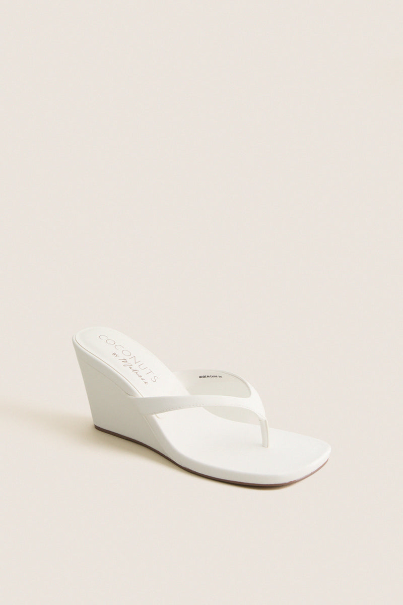 White Murphy Wedge Sandals