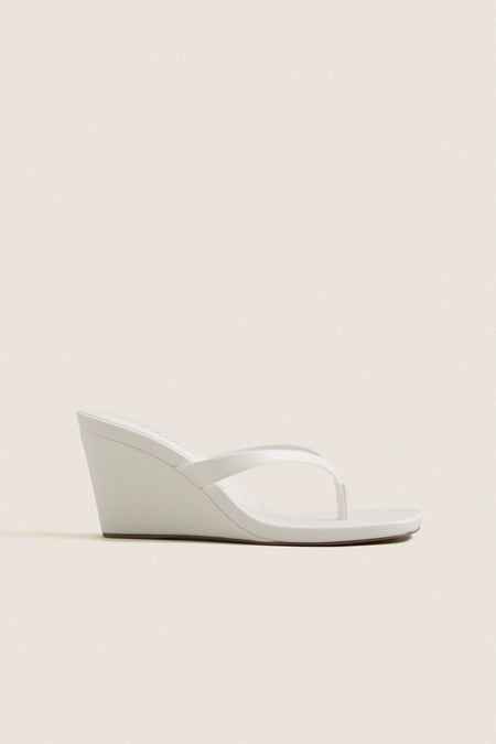 White Murphy Wedge Sandals