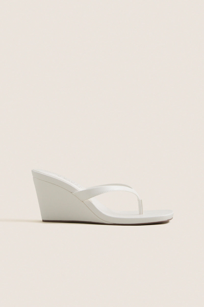 White Murphy Wedge Sandals