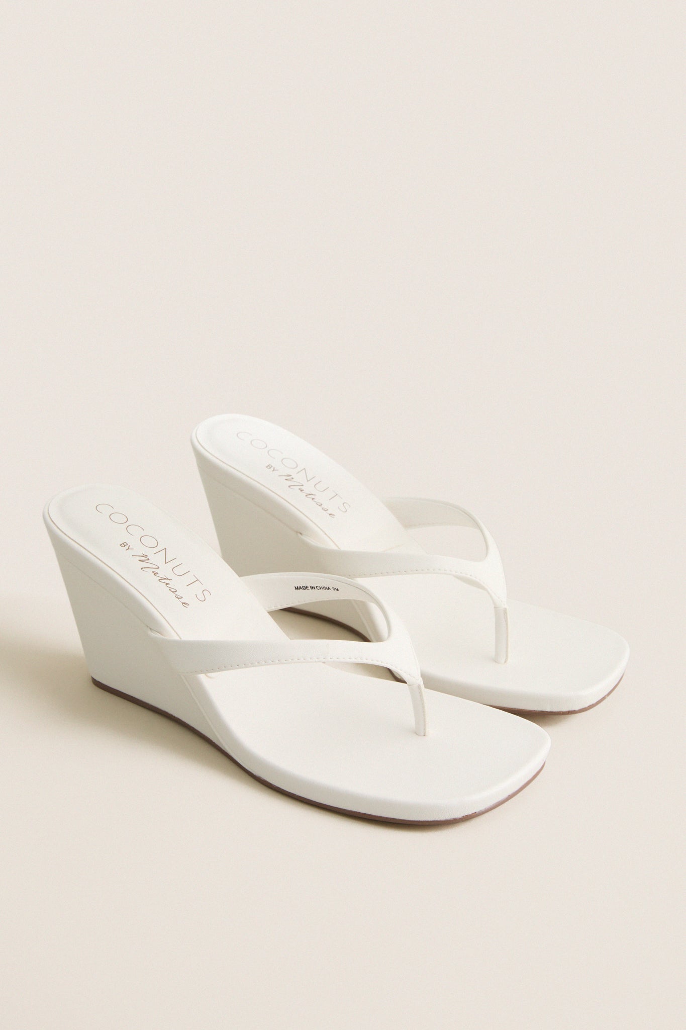 White Murphy Wedge Sandals