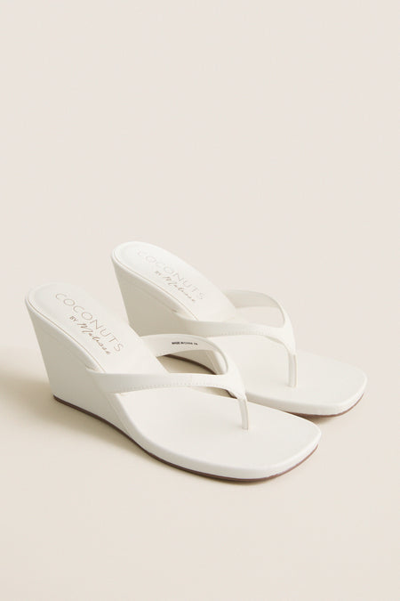 White Murphy Wedge Sandals