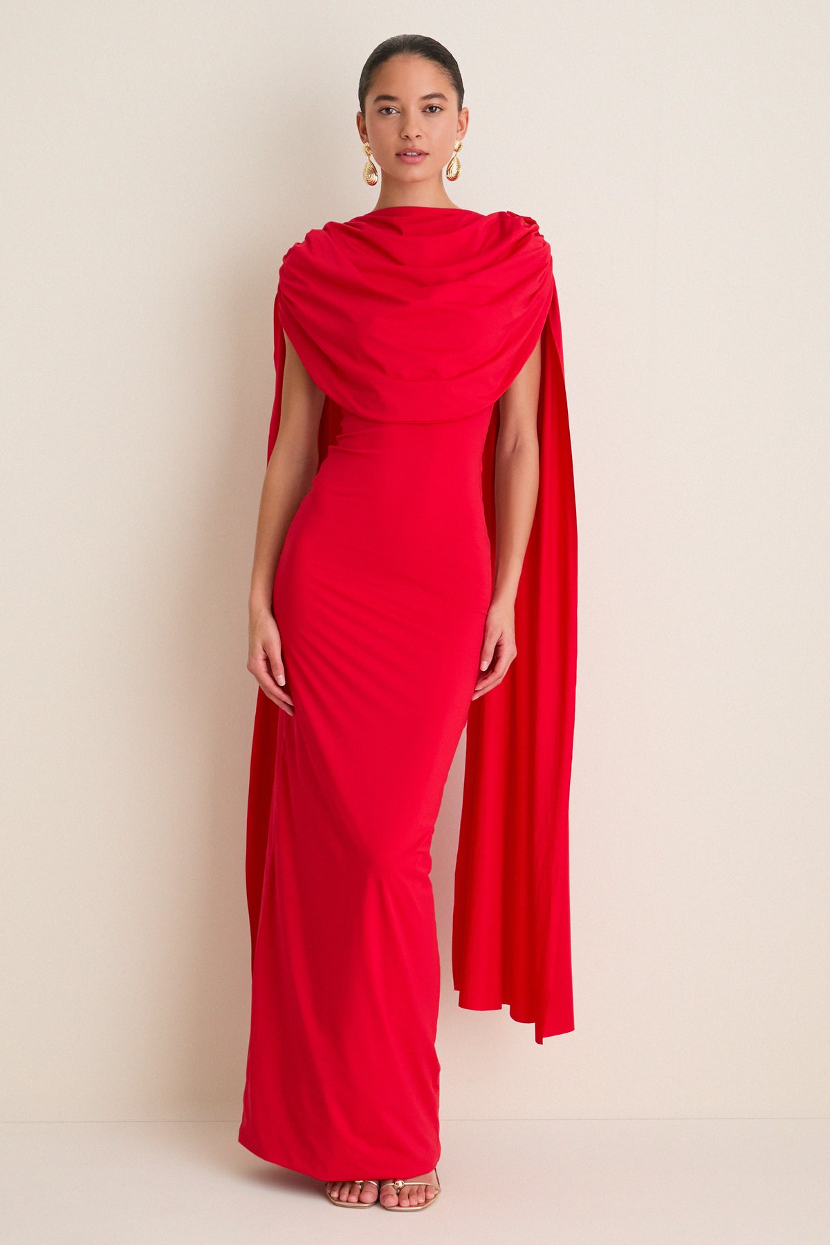 maygel coronel batista draped jersey maxi dress Maygel Coronel Batista Draped Jersey Maxi Dress in White