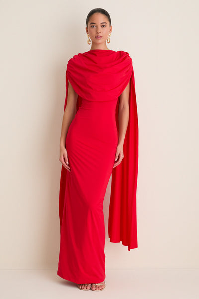 Exclusive Red Batista Maxi Dress | Maygel Coronel Exclusive Red Batista Maxi Dress | Maygel Coronel