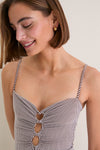 Brown and White Colette One Piece