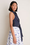 Navy Wrapped Up Halter Top