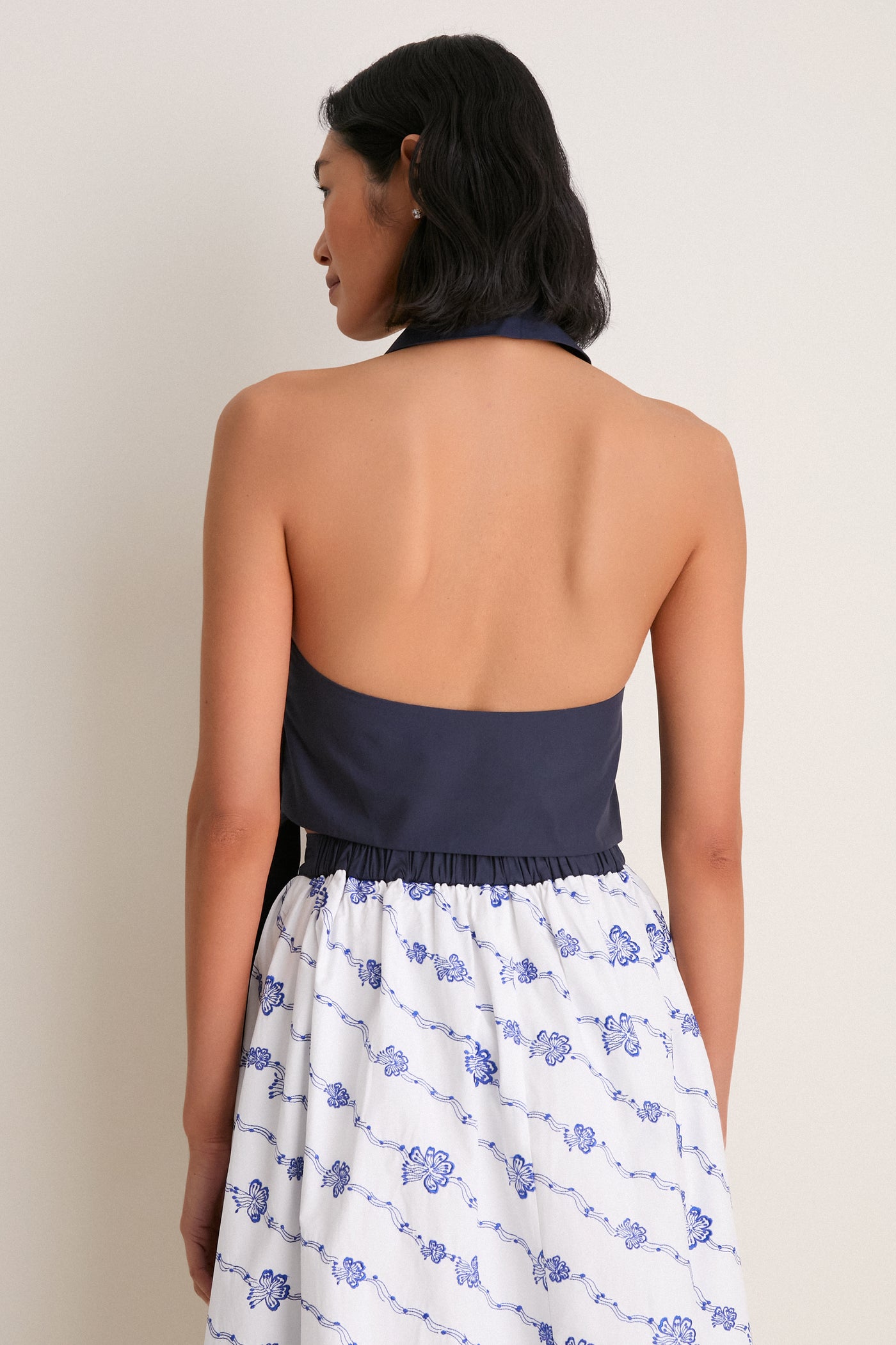 Navy Wrapped Up Halter Top