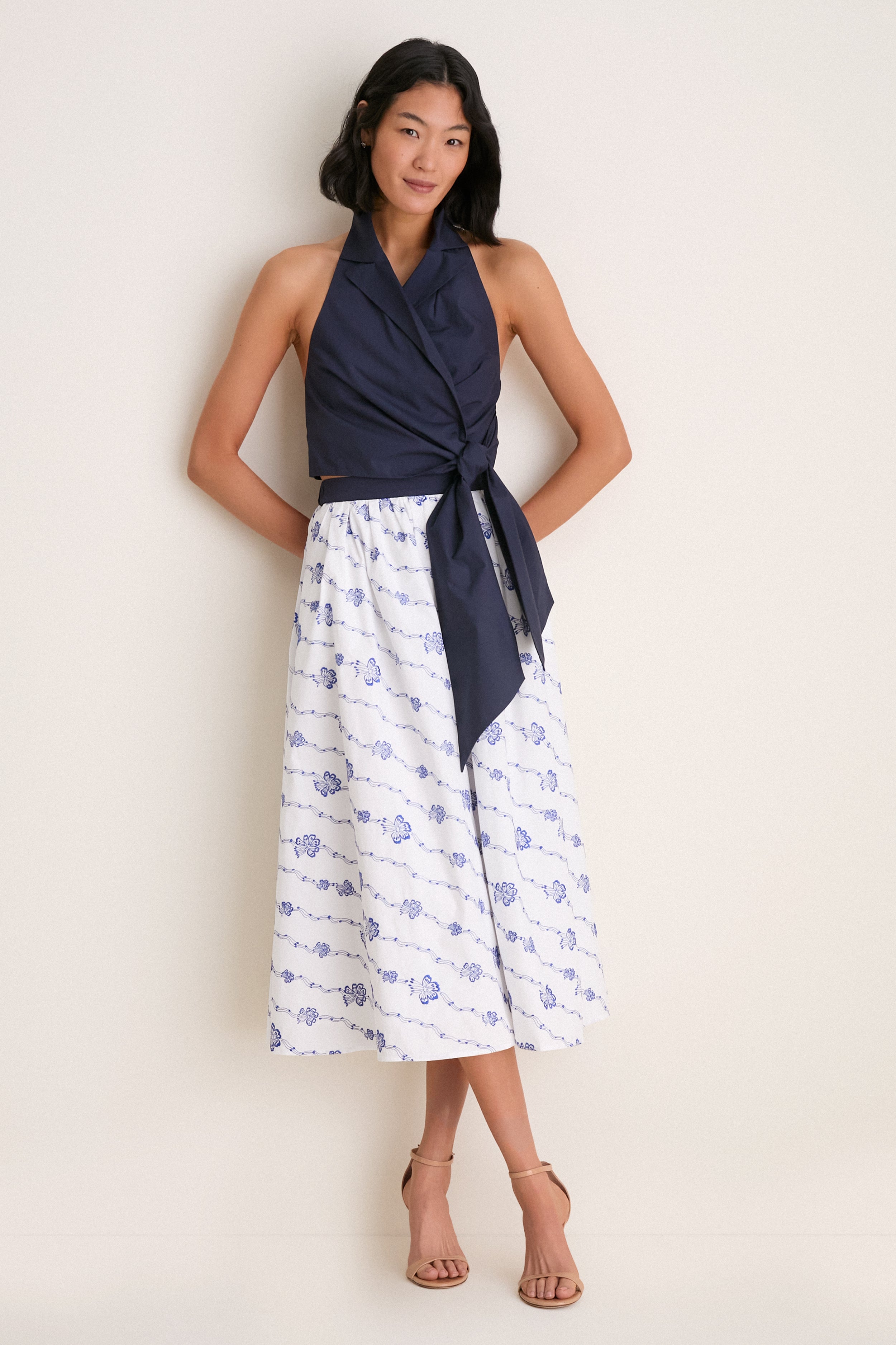 Navy Wrapped Up Halter Top