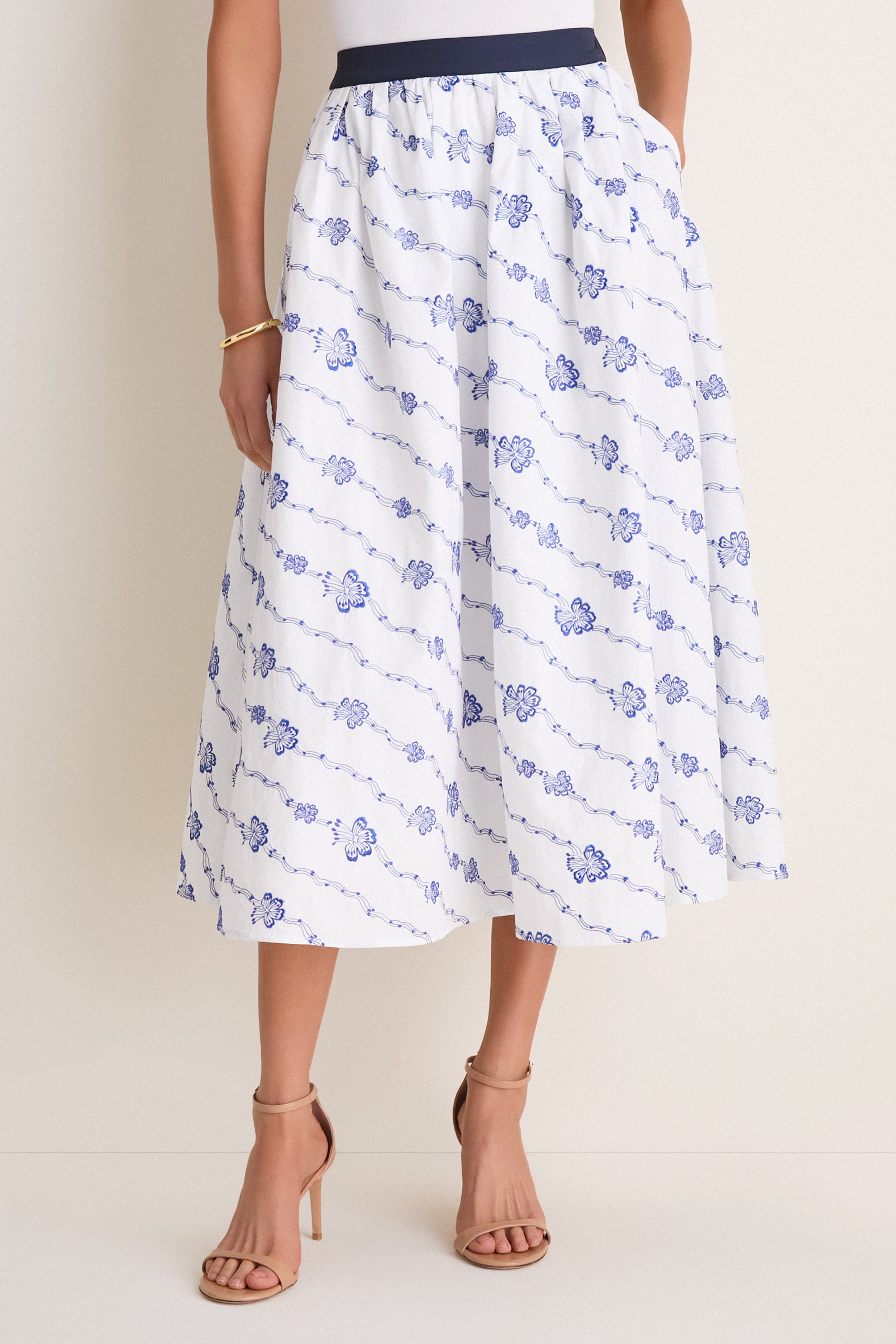 Blue and White Easy Does It Skirt | Rosie Assoulin