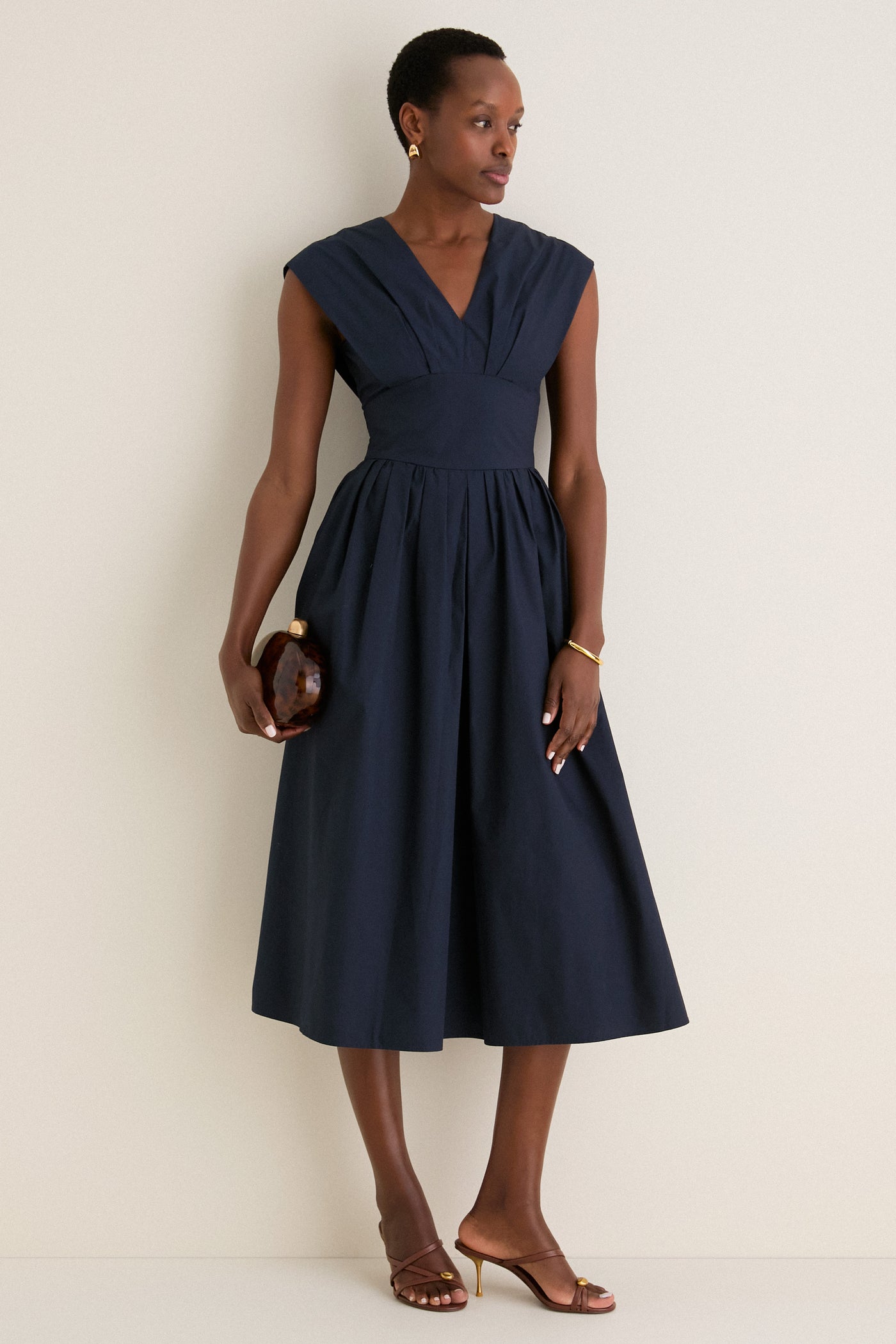 Rosie Assoulin Women's In Full Bloom Cotton Midi-Dress - Navy