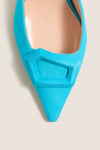 Lagoon Suede Aminita Heels with Covered Cubic