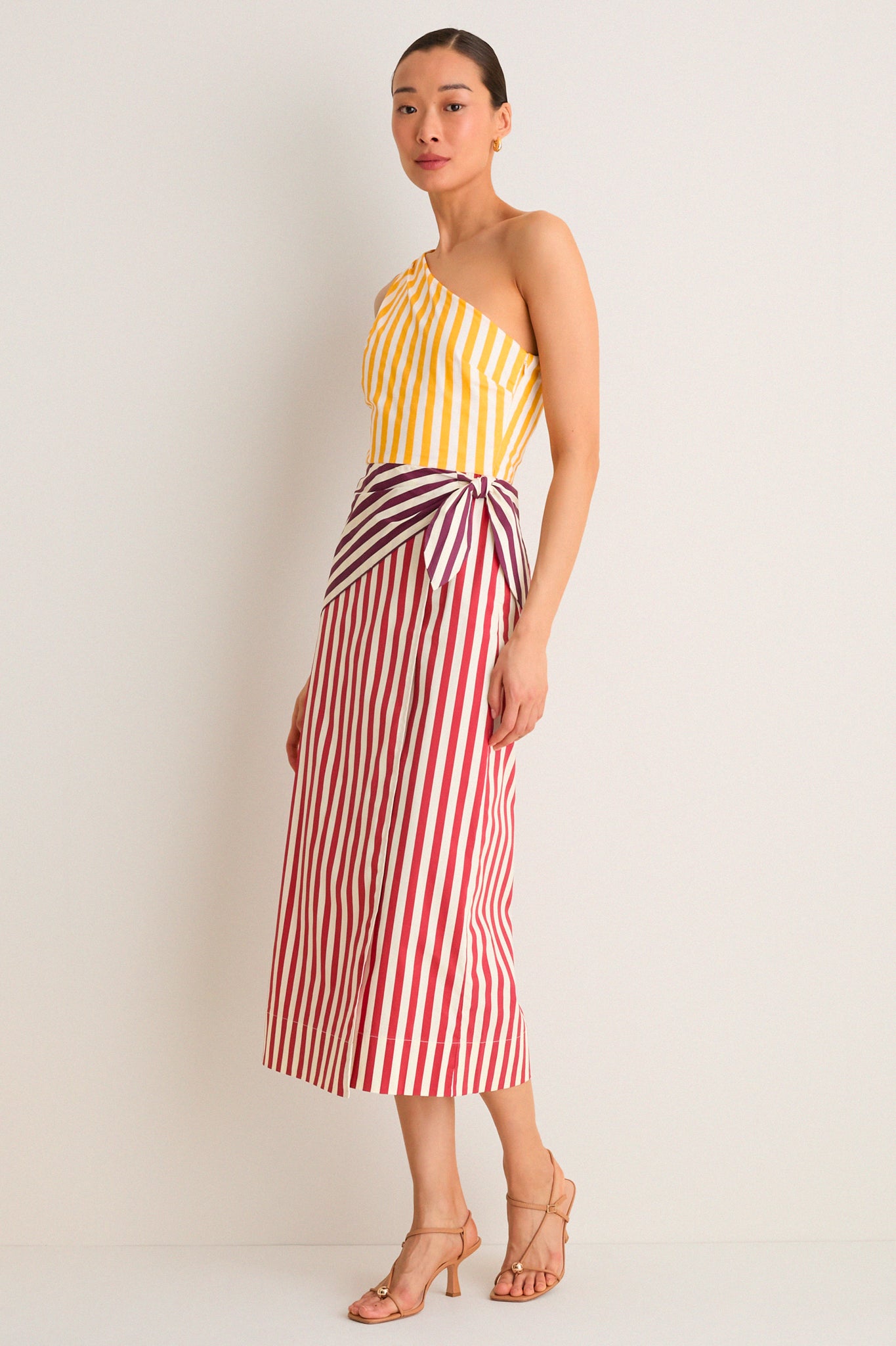 red and yellow striped dress Playa Party Dress S / Orange