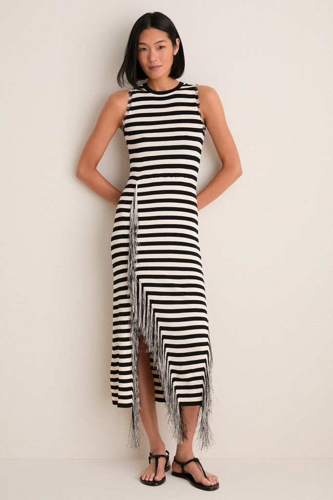 fitted lace wedding dress Black and White Striped Thin Strap Tank Dress fitted lace wedding dress Black and White Striped Thin Strap Tank Dress