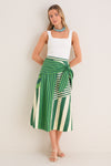 Green Stripe Combo Vita Wrap Skirt