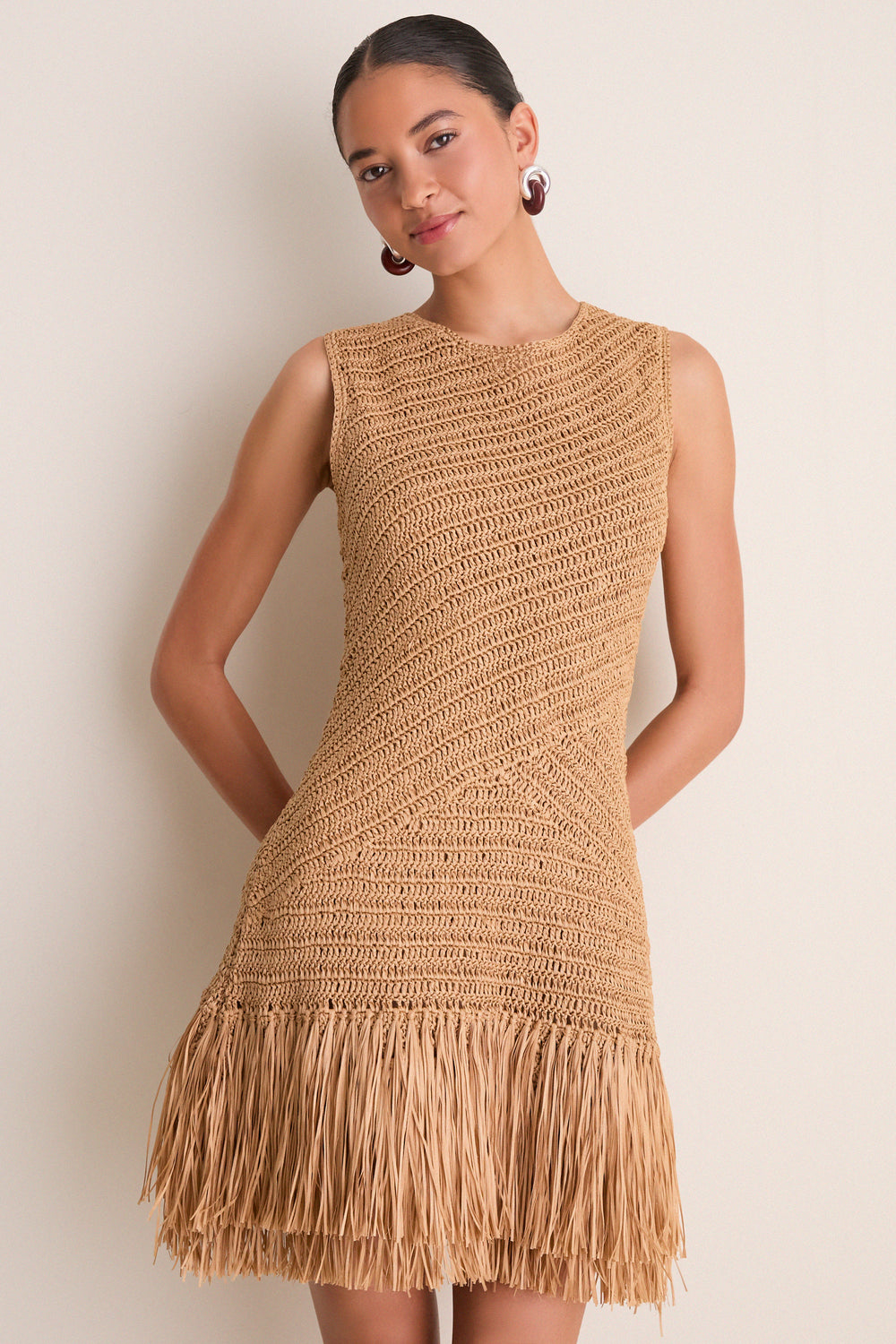 Natural Mira Crochet Mini Dress | SIMONMILLER Natural Mira Crochet Mini Dress | SIMONMILLER
