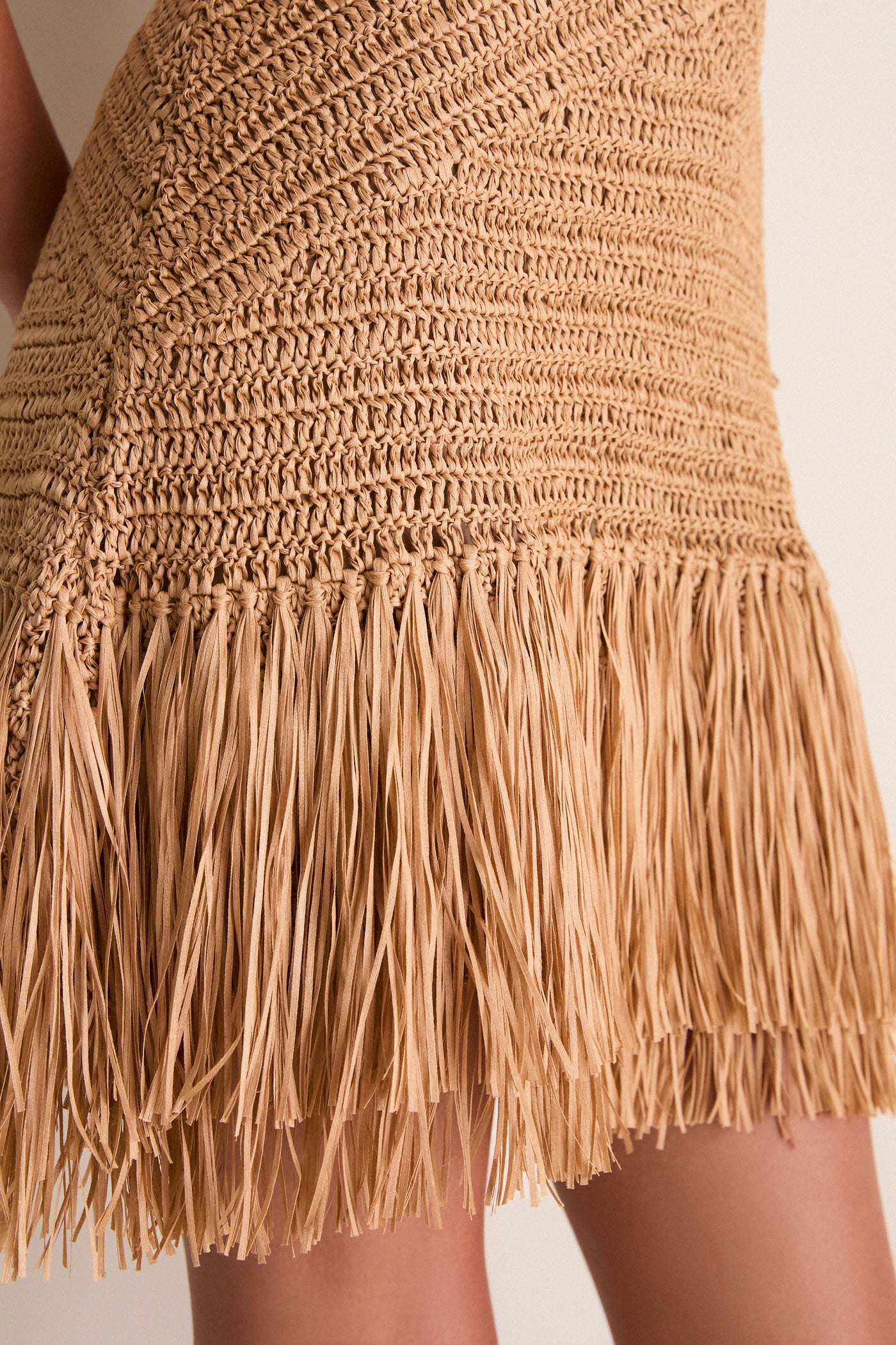 mira crochet mini dress Natural Mira Crochet Mini Dress