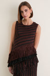 Chocolate Brown and Black Beja Crochet Top