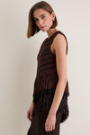 Chocolate Brown and Black Beja Crochet Top