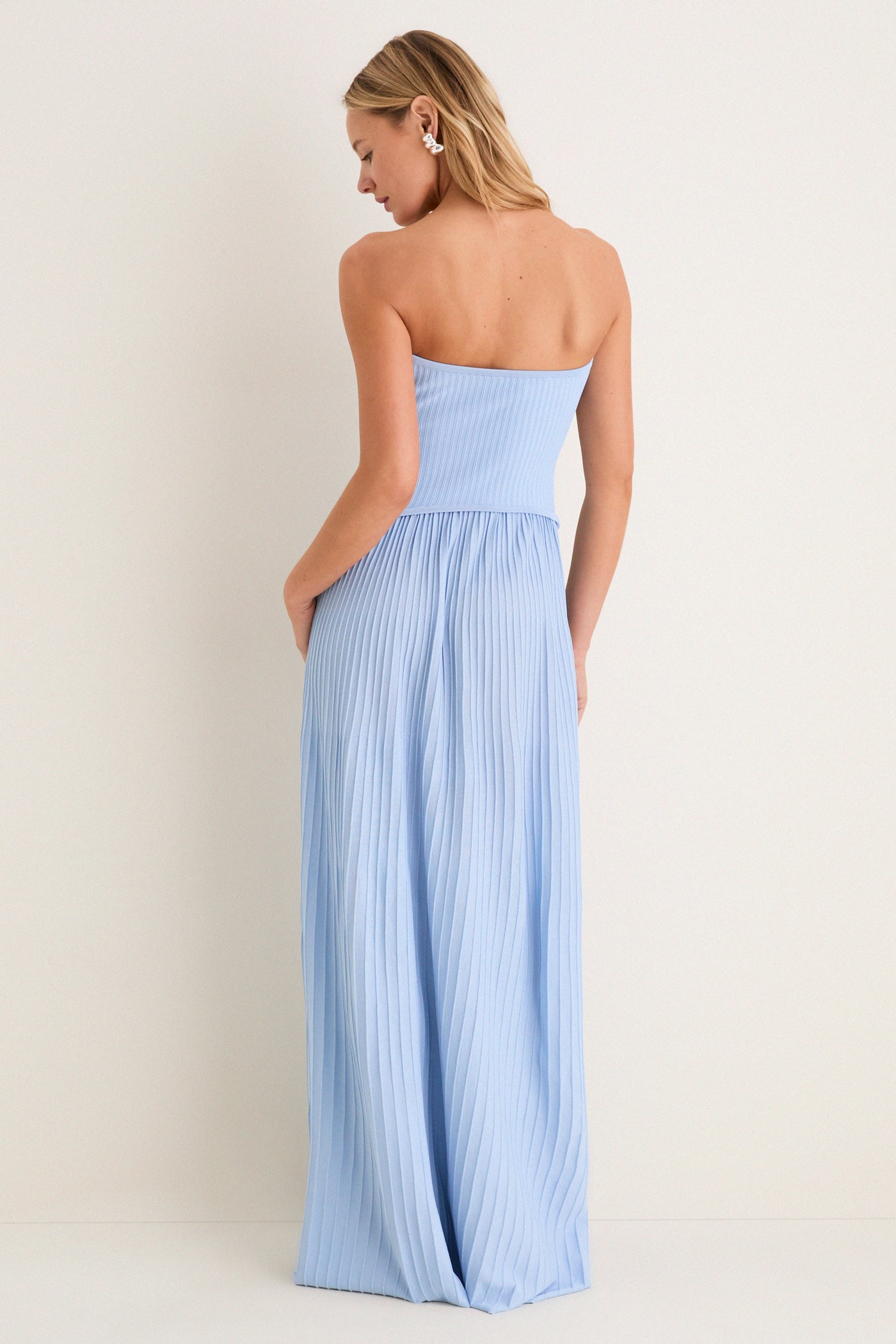baby blue strapless maxi dresses REMI STRAPLESS MAXI DRESS - SKY BLUE main image 1