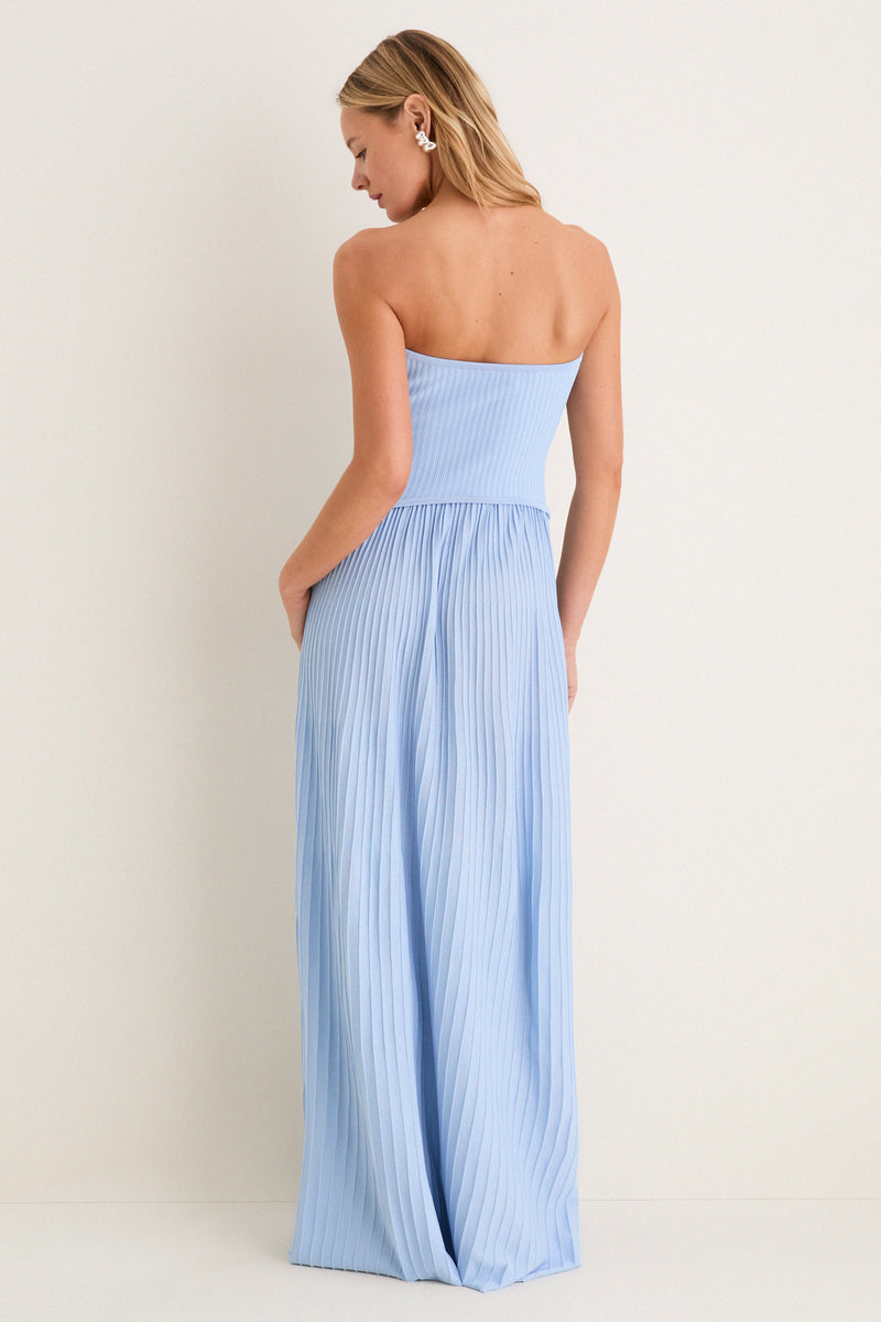 Blue Lagoon Strapless Soglio Maxi Dress