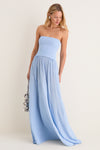 Blue Lagoon Strapless Soglio Maxi Dress