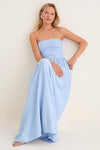 Blue Lagoon Strapless Soglio Maxi Dress