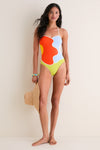 Floral Color Block Lumi One Piece