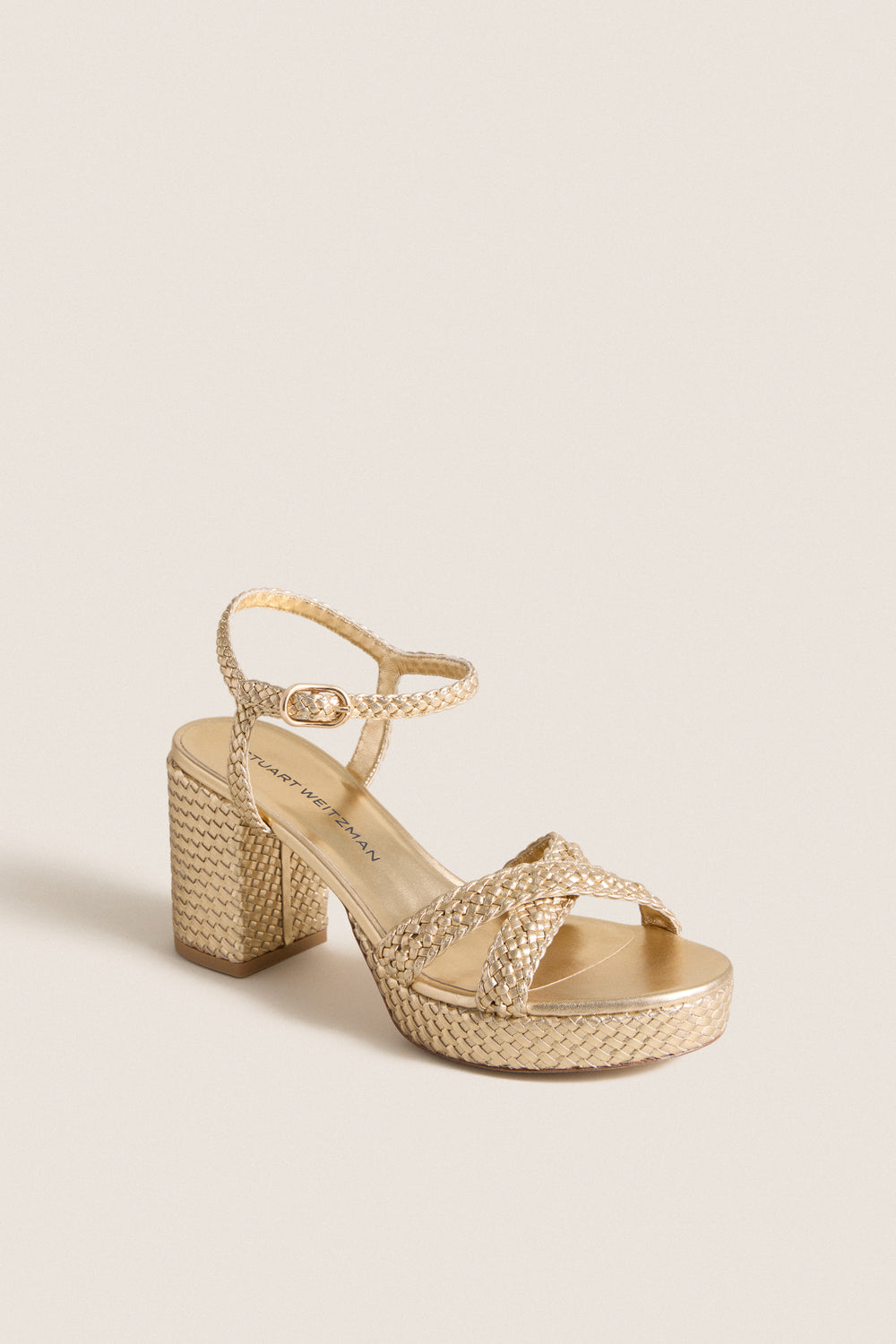 Golden Dayna Woven Platform 80 Heels