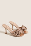 Golden Crochet Lotus Slide 85 Heels