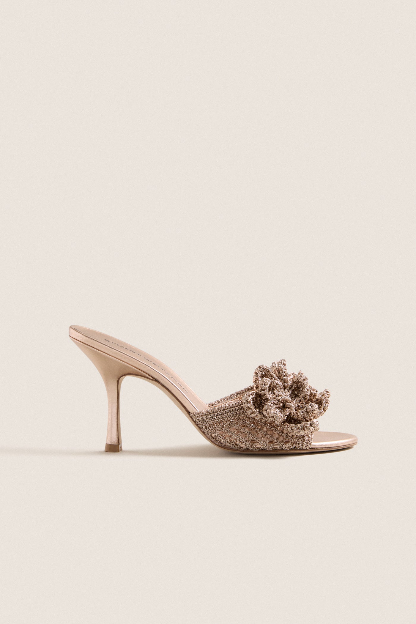 Golden Crochet Lotus Slide 85 Heels