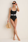 Caviar Dreamsculpt Piped Square Neck One Piece